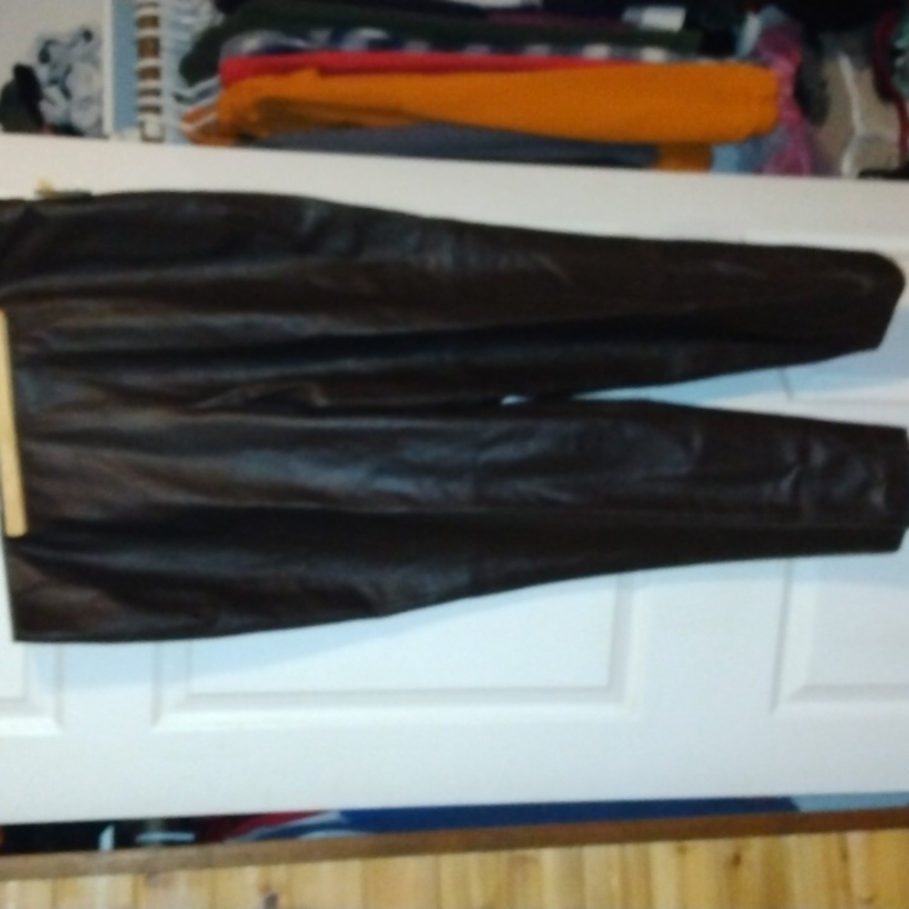 Dana Bunch man Woman brown 100% Lamb skin leather pants Sz 22 New